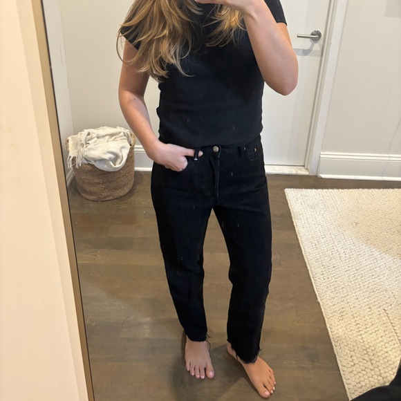 Mango Black Straight Leg Women's Jeans - Picture 1 of 6